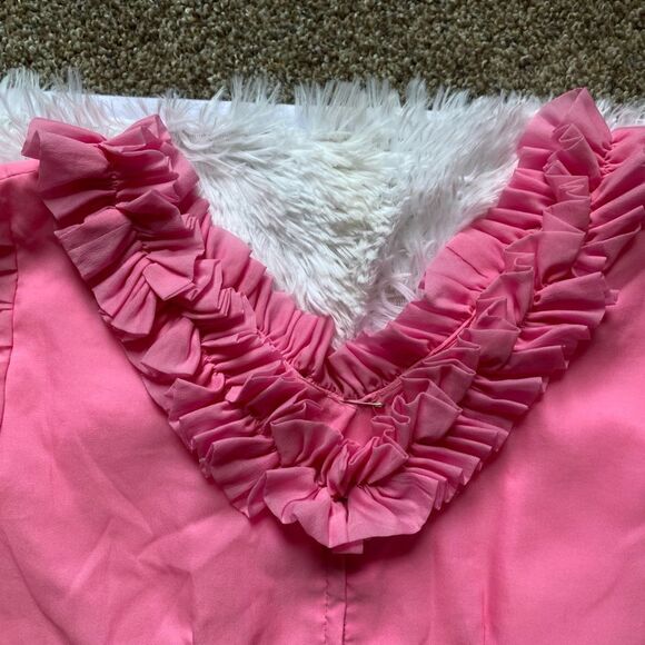 Vintage 60’s Square Dance Dress Swing Handmade Ruffle Pink Prairie Barbiecore - Picture 15 of 16